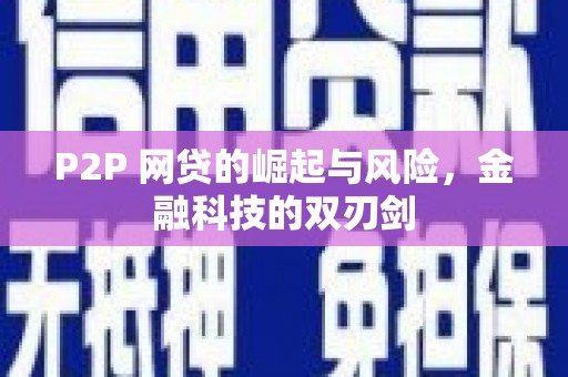 西峰P2P 网贷的崛起与风险，金融科技的双刃剑
