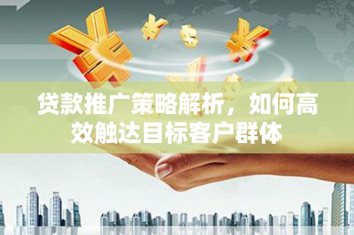 西峰贷款推广策略解析，如何高效触达目标客户群体