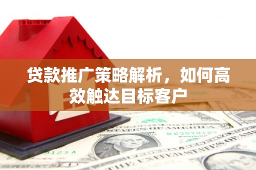西峰贷款推广策略解析，如何高效触达目标客户
