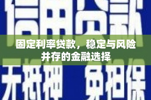 西峰固定利率贷款，稳定与风险并存的金融选择