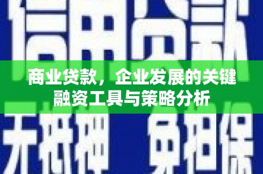 西峰商业贷款，企业发展的关键融资工具与策略分析