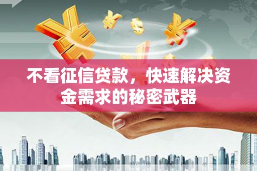 西峰不看征信贷款，快速解决资金需求的秘密武器