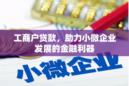 西峰工商户贷款，助力小微企业发展的金融利器