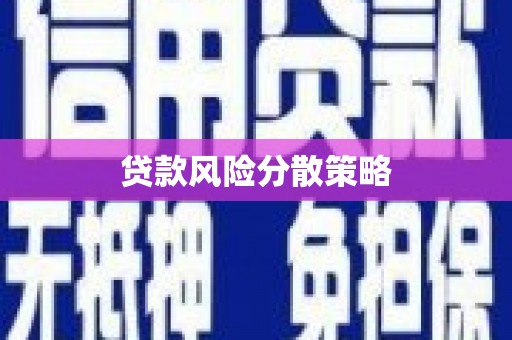西峰贷款风险分散策略