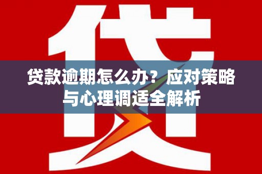 西峰贷款逾期怎么办？应对策略与心理调适全解析