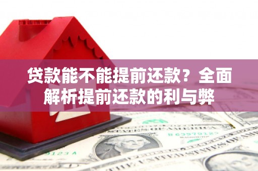 西峰贷款能不能提前还款？全面解析提前还款的利与弊